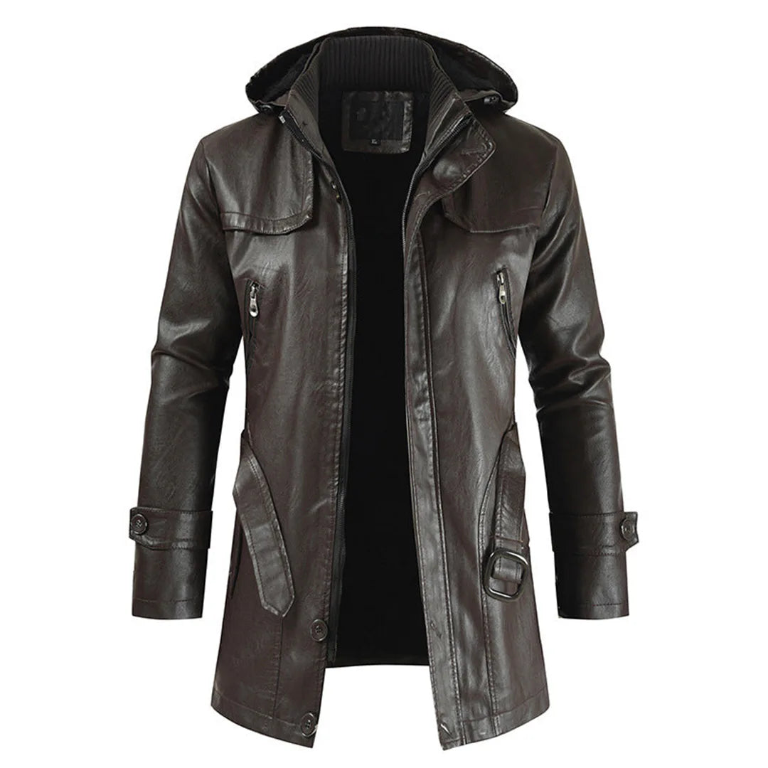 Stessil™- Giacca Effetto Pelle Con Cappuccio